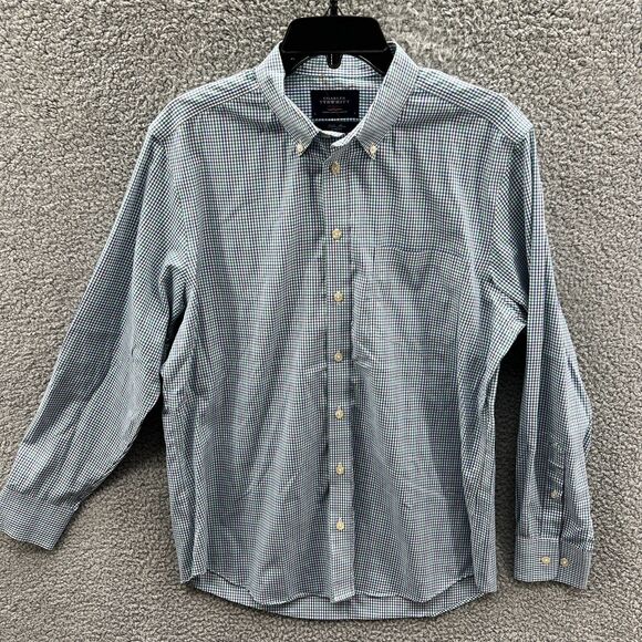 Charles Tyrwhitt-Mens Long Sleeve Button-Down Dress Shirt Slim Fit Blue Large - Picture 1 of 16